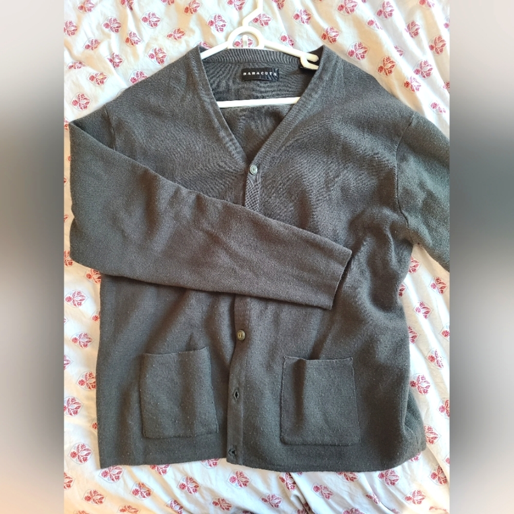 Marino wool green cardigan